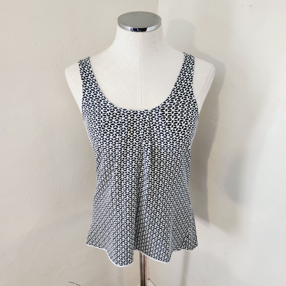 Gap Blue Patterned‎ Tank Top with Crochet Women's Small